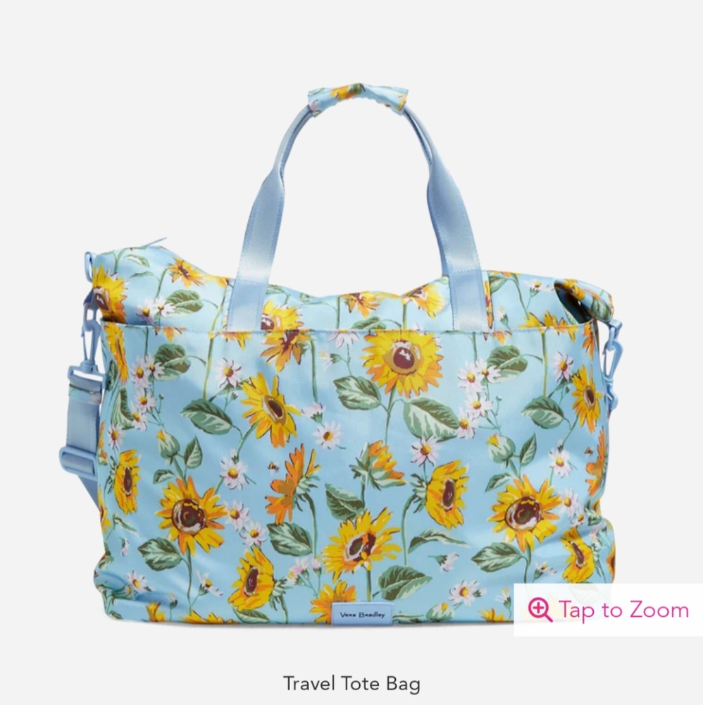 Vera Bradley recycled reactive travel tote bag